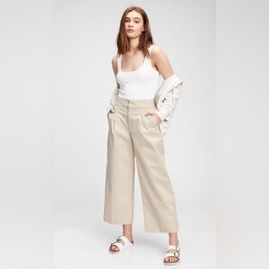 GAP Navy Wide-Leg Khaki Pants